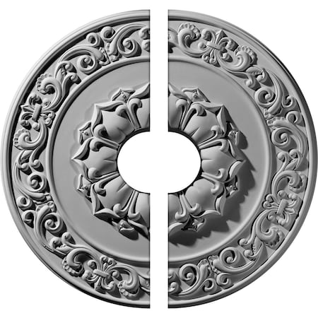 Ekena Millwork Sydney Ceiling Medallion, Two Piece (Fits Canopies up to 6"), 27 3/4"OD x 6"ID x 2"P CM27SY2-06000